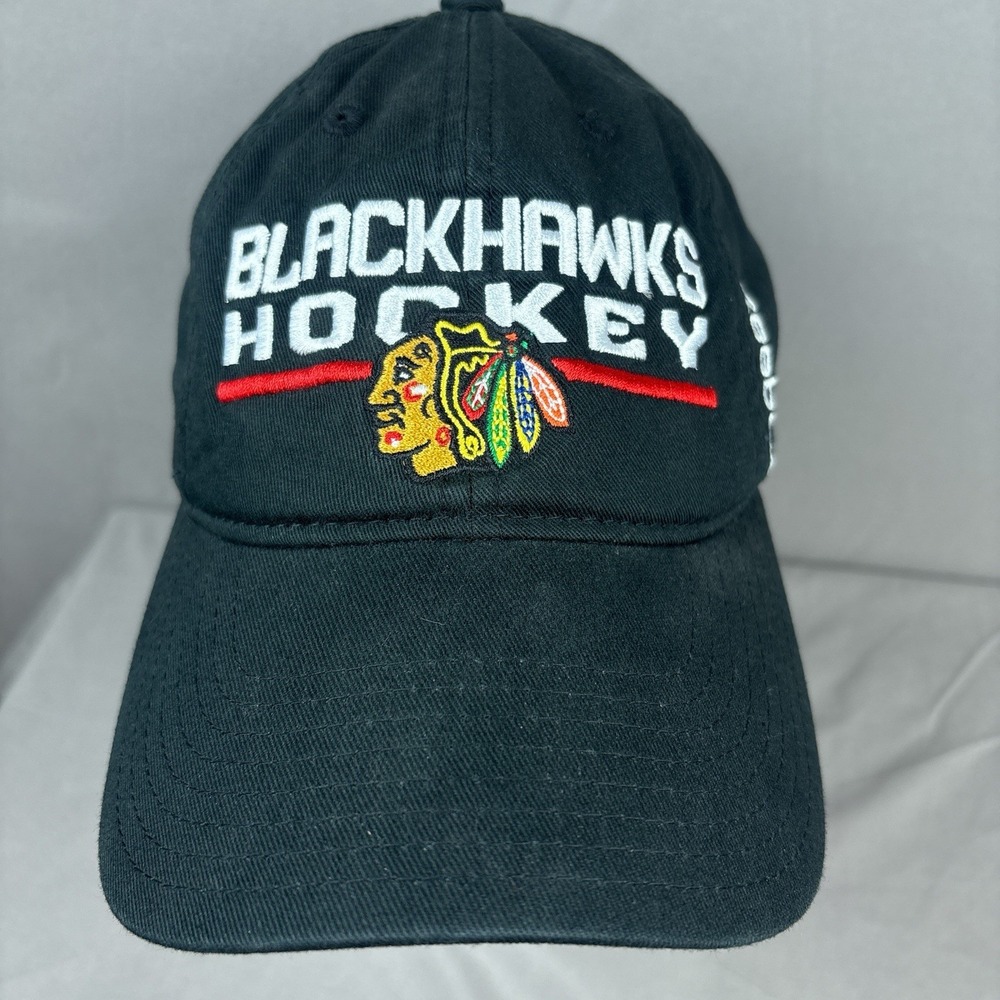 Reebok Center Ice Chicago Blackhawks Black Snapback Hat One Size Cap‎ NHL
